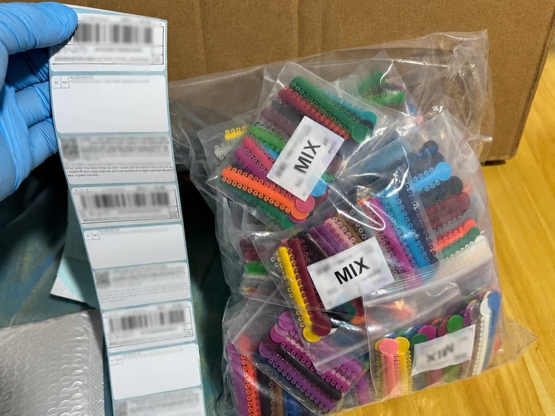 Orthodontic order contents organized for packing review